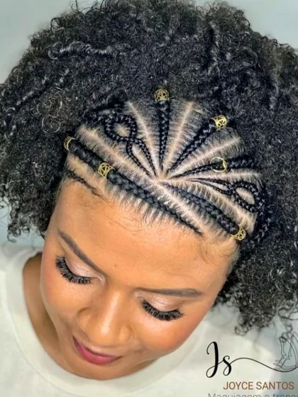 Resultado de tranças e cabelo produzido por Andressa Pacheco