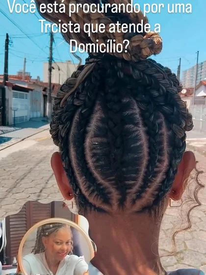 Resultado de tranças e cabelo produzido por Andressa Pacheco