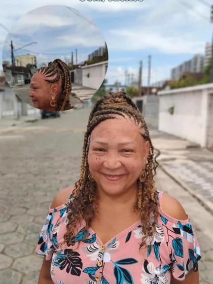 Resultado de tranças e cabelo produzido por Andressa Pacheco