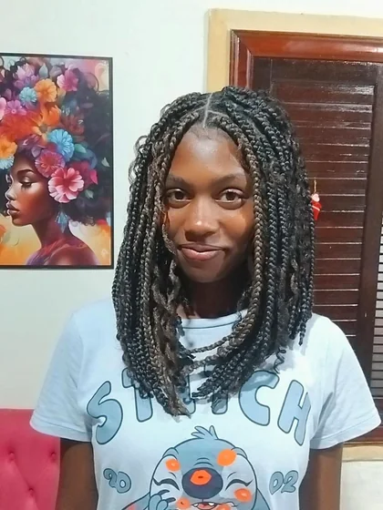 Resultado de tranças e cabelo produzido por Andressa Pacheco