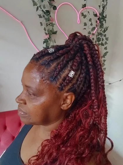 Resultado de tranças e cabelo produzido por Andressa Pacheco