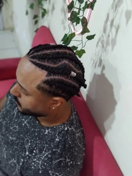 Resultado de tranças e cabelo produzido por Andressa Pacheco