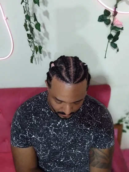 Resultado de tranças e cabelo produzido por Andressa Pacheco