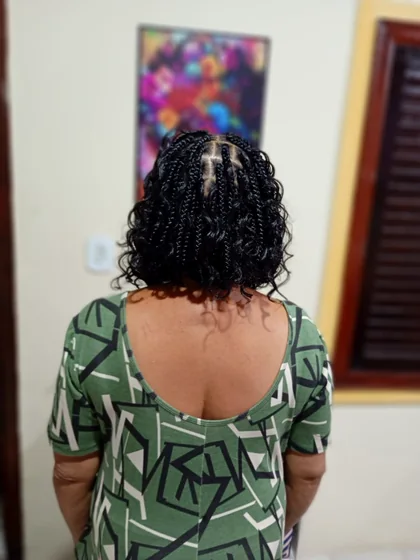 Resultado de tranças e cabelo produzido por Andressa Pacheco