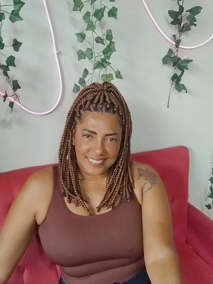 Resultado de tranças e cabelo produzido por Andressa Pacheco