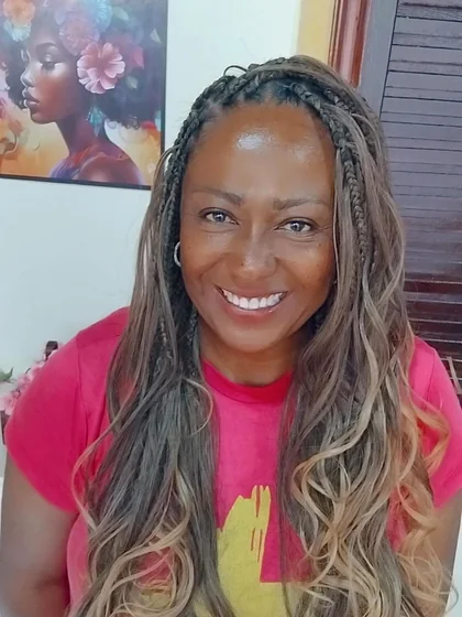 Resultado de tranças e cabelo produzido por Andressa Pacheco