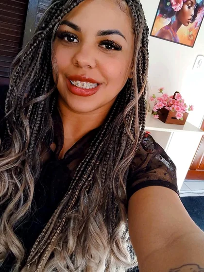 Resultado de tranças e cabelo produzido por Andressa Pacheco